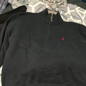 Black Polo Sweater 1/4 zip Men’s Large